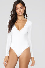 Load image into Gallery viewer, Louise V Neck Bodysuit - White
