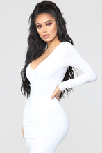 Load image into Gallery viewer, Louise V Neck Bodysuit - White

