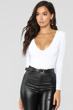 Load image into Gallery viewer, Louise V Neck Bodysuit - White
