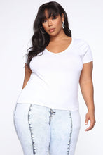 Load image into Gallery viewer, Jess V Neck Short Sleeve Top - White

