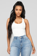 Load image into Gallery viewer, Davina Basic Tank Bodysuit - White
