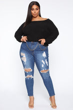 Load image into Gallery viewer, Cozy With Me Off Shoulder Top - Black
