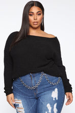 Load image into Gallery viewer, Cozy With Me Off Shoulder Top - Black
