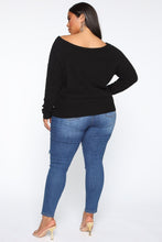 Load image into Gallery viewer, Cozy With Me Off Shoulder Top - Black
