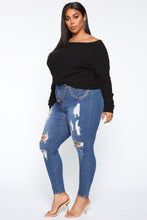 Load image into Gallery viewer, Cozy With Me Off Shoulder Top - Black
