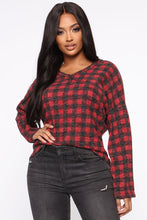 Load image into Gallery viewer, Whole Lot Of Love Plaid Top - Burgundy/combo
