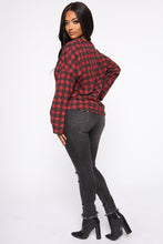 Load image into Gallery viewer, Whole Lot Of Love Plaid Top - Burgundy/combo
