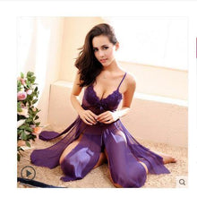 Load image into Gallery viewer, Sexy Pajamas and Short and Hot Furious Nightgown Woman Lace Sleeping Sleepwear Dress Summer Tissue Large Scale
